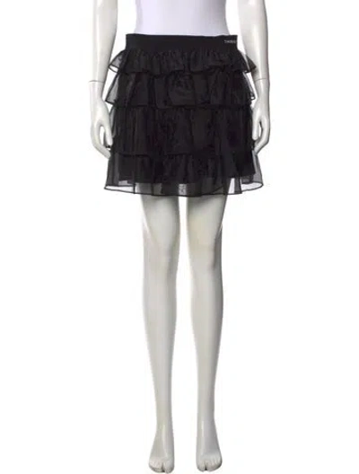 Pre-owned Twinset Pleated Accents Mini Skirt In Black