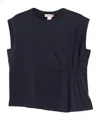 Twinset Pleated Asymmetric T-shirt In Multi
