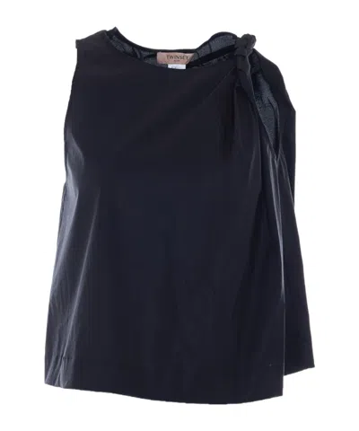 Twinset Pleated Blouse In Blue