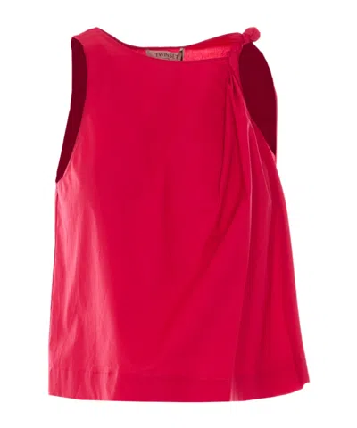 Twinset Pleated Blouse In Red