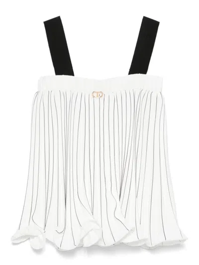 Twinset Kids' Pleated Blouse In White