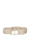 Twinset Pleated Buckle Belt In Neutral