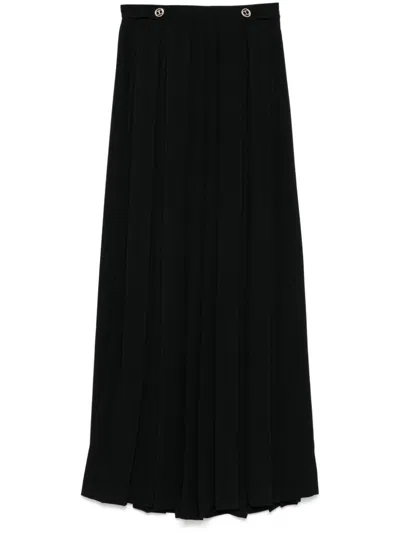 Twinset Pleated Crepe Trousers In Black