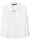 Twinset Pleated Cropped Shirt In White