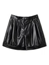 Twinset Pleated Cuffed Shorts In Black