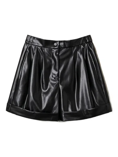 Twinset Pleated Cuffed Shorts In Black
