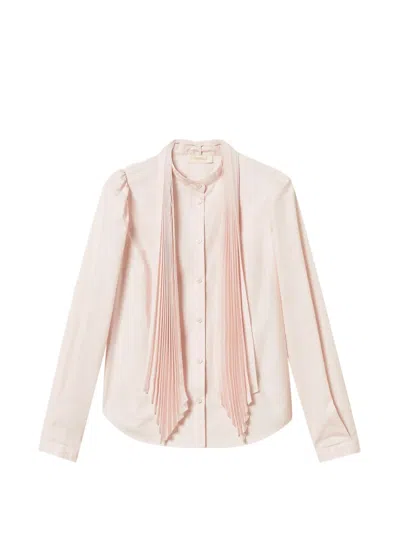 Twinset Pleated-detail Shirt In Pink