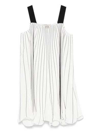 Twinset Kids' Pleated Dress In White