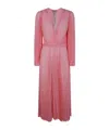 Twinset Twin-set Wrap Midi Dress With Deep V-neckline In Pink