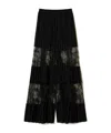 Twinset Pleated Georgette Trousers In Black
