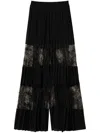 Twinset Pleated Georgette Trousers In Black