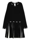 Twinset Pleated-hem Logo-detail Dress In Black