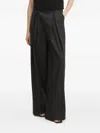 Twinset Pleated High-waisted Trousers In Black