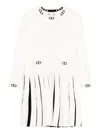 Twinset Logo-print Pleated Dress In White