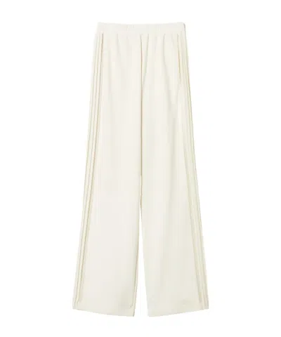 Twinset Pleated Lace Side Casual Pants In White