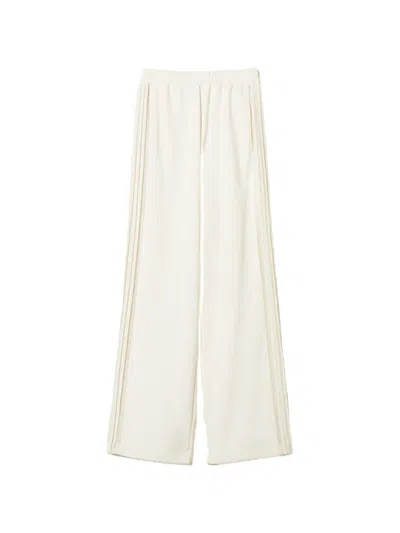 Twinset Pleated Lace-side Trousers In Neutral