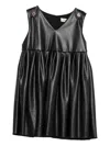 Twinset Pleated Leather Dress In Black