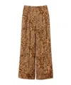 Twinset Pleated Leopard-print Trousers In Brown