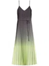 Twinset Pleated Midi Dress In Grey