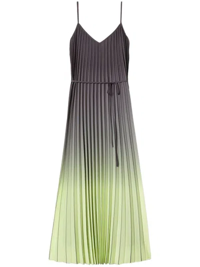 Twinset Pleated Midi Dress In Grey