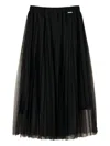 Twinset Pleated Midi Skirt In Black