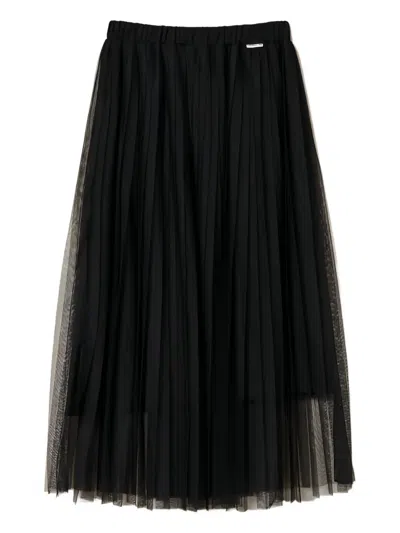 Twinset Pleated Midi Skirt In Black