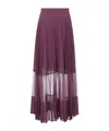 Twinset Pleated Midi Skirt In Brown