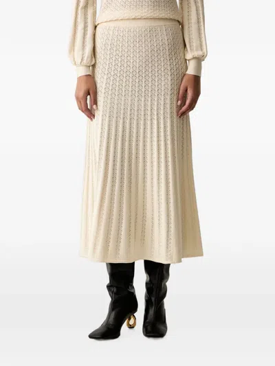 Twinset Pleated Midi Skirt In Neutral