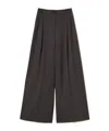 Twinset Wide-leg Trousers With Front Pleats In Burgundy