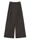 Twinset Pleated Palazzo Pants In Gray
