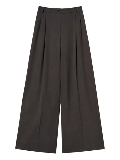 Twinset Pleated Palazzo Pants In Gray