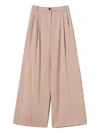 Twinset Wide-leg Trousers With High Waist In Neutral
