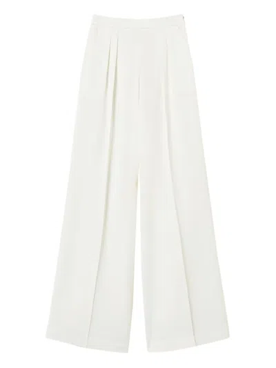 Twinset Pleated Palazzo Trousers In White