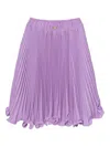 Twinset Pleated Ruffled Midi Skirt In Purple