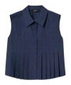 Twinset Pleated Shirt In Blue