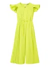 Twinset Pleated Short-sleeve Jumpsuit In Green
