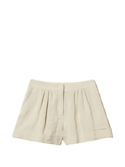 Twinset Pleated Shorts In Neutral