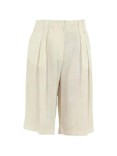 Twinset Pleated Shorts In Neutral