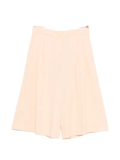 Twinset Pleated Shorts In Neutral