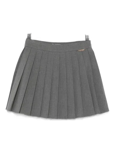 Twinset Kids' Pleated Skirt In Gray