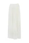 Twinset Pleated Skirt In Crepe De Chine In Pearl