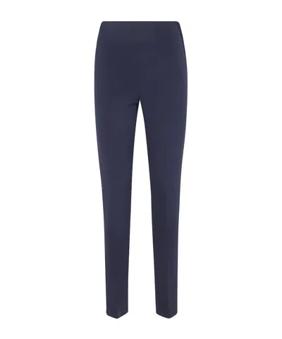 Twinset Pleated Slim-fit Casual Trousers In Blue