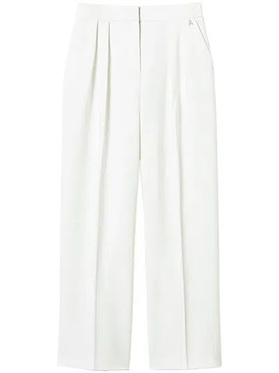 Twinset Pleated Tailored Trousers In White