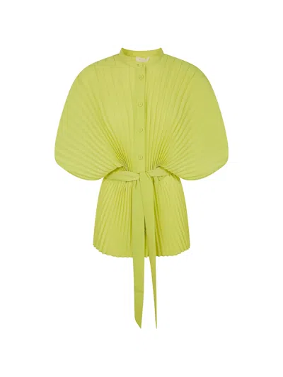 Twinset Pleated Tie Shirt In Green