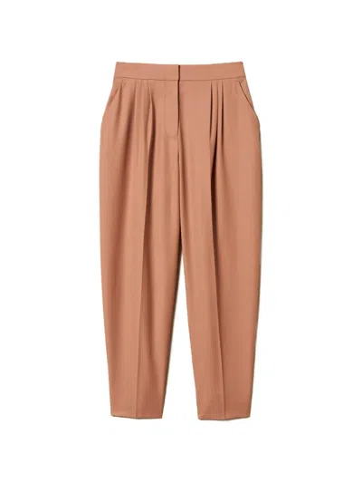Twinset Pleated Trousers In Brown