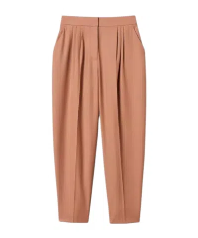 Twinset Mocha Brown Pleated Wool Trousers