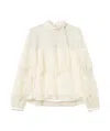 Twinset Pleated Tulle Blouse In White