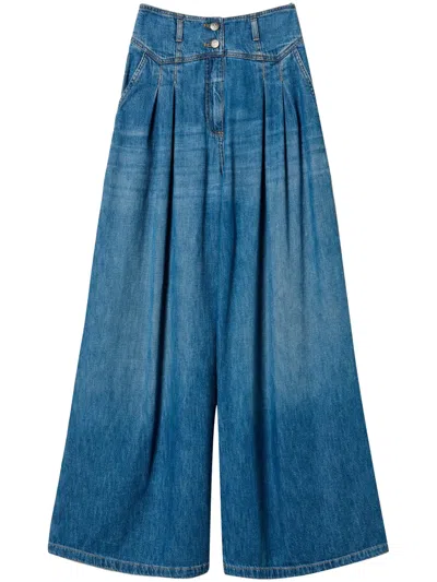 TWINSET PLEATED WIDE-LEG JEANS