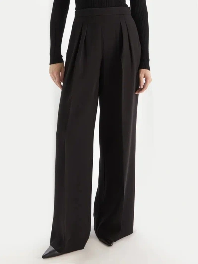 Twinset Pleated Wide-leg Trousers In Black