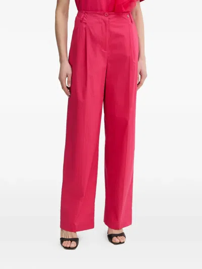 Twinset Pleated Wide-leg Trousers In Pink